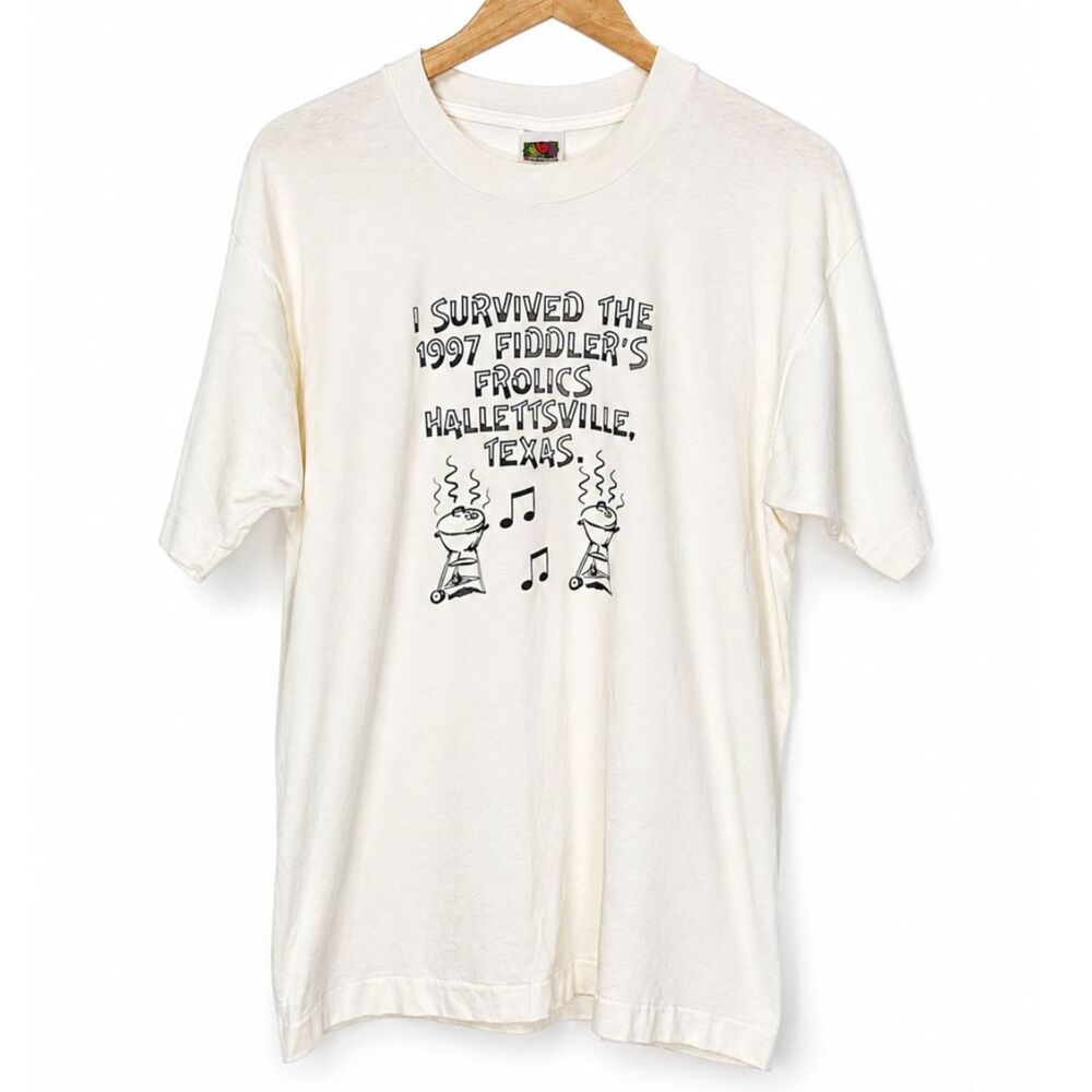 Vintage 1997 Hallettsville TX Fiddler’s Frolics T-Shirt Single Stitch L